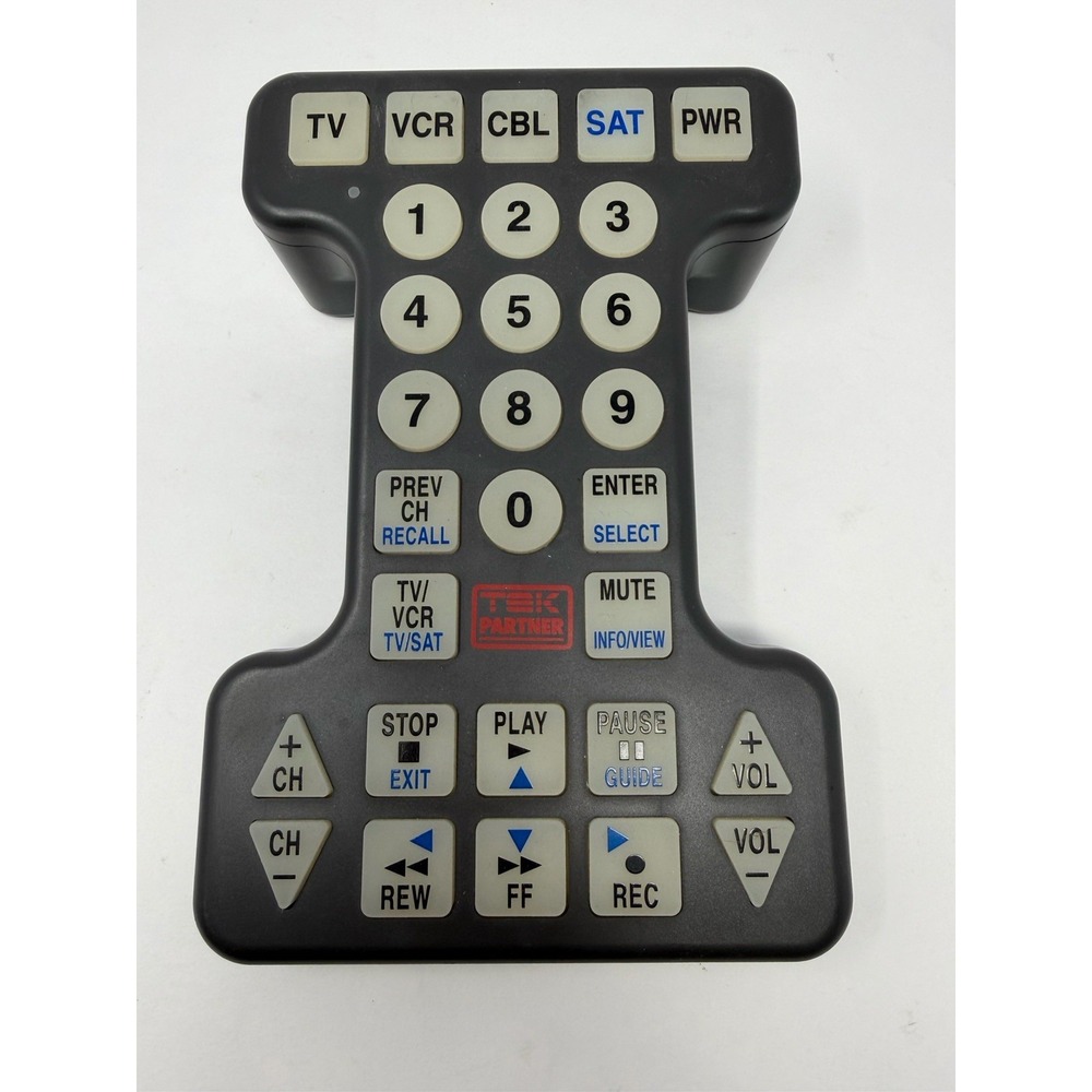 Tek Partner Universal Remote Big Button BW-0561-R Jumbo‎ Light Up Low Vision